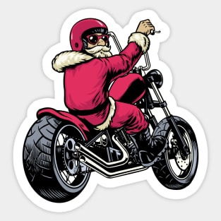 Biker Santa Claus Sticker